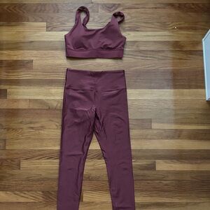Athleta Burgundy High Rise Elation Tight
